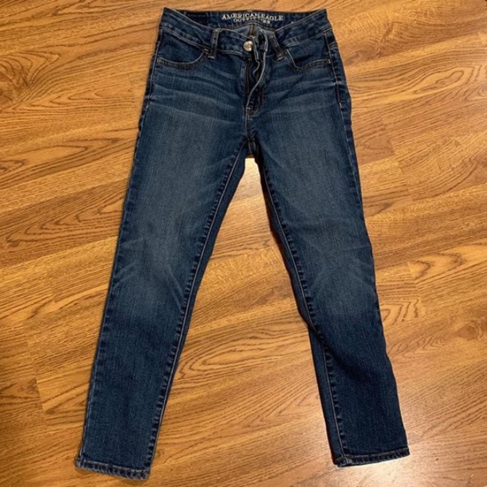 high rise super stretch, AE jeans